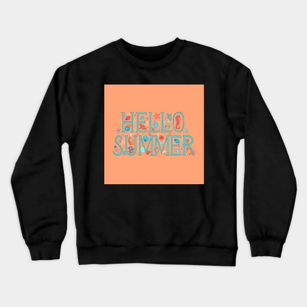 Hello summer orange Crewneck Sweatshirt by olgart